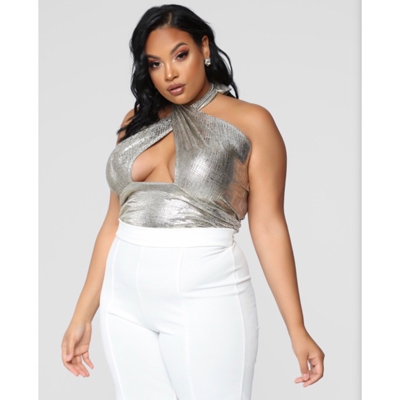 Fashion Nova Tops - Fashion Nova Gold Halter top